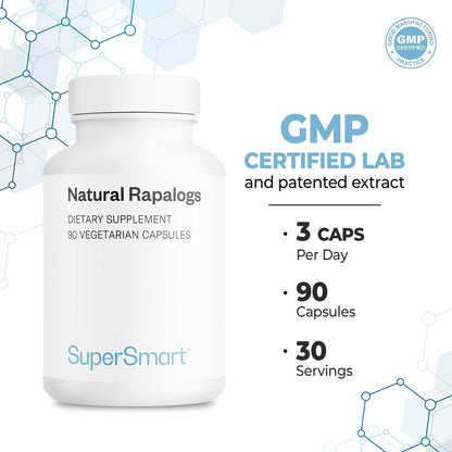 Supersmart Natural Rapalogs (Advanced Formula) – with EGCg, Fisetin, Trans-resveratrol, Salicin, Curcumin Phytosome | Non-GMO & Gluten-free – 90 Vegetarian Capsules