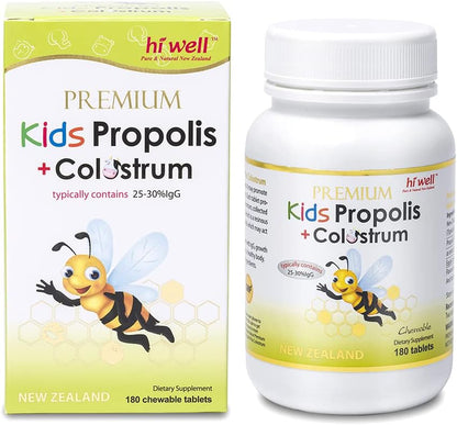 Hi Well Premium Children's Propolis + Grass-Fed Colostrum 180 Tablets