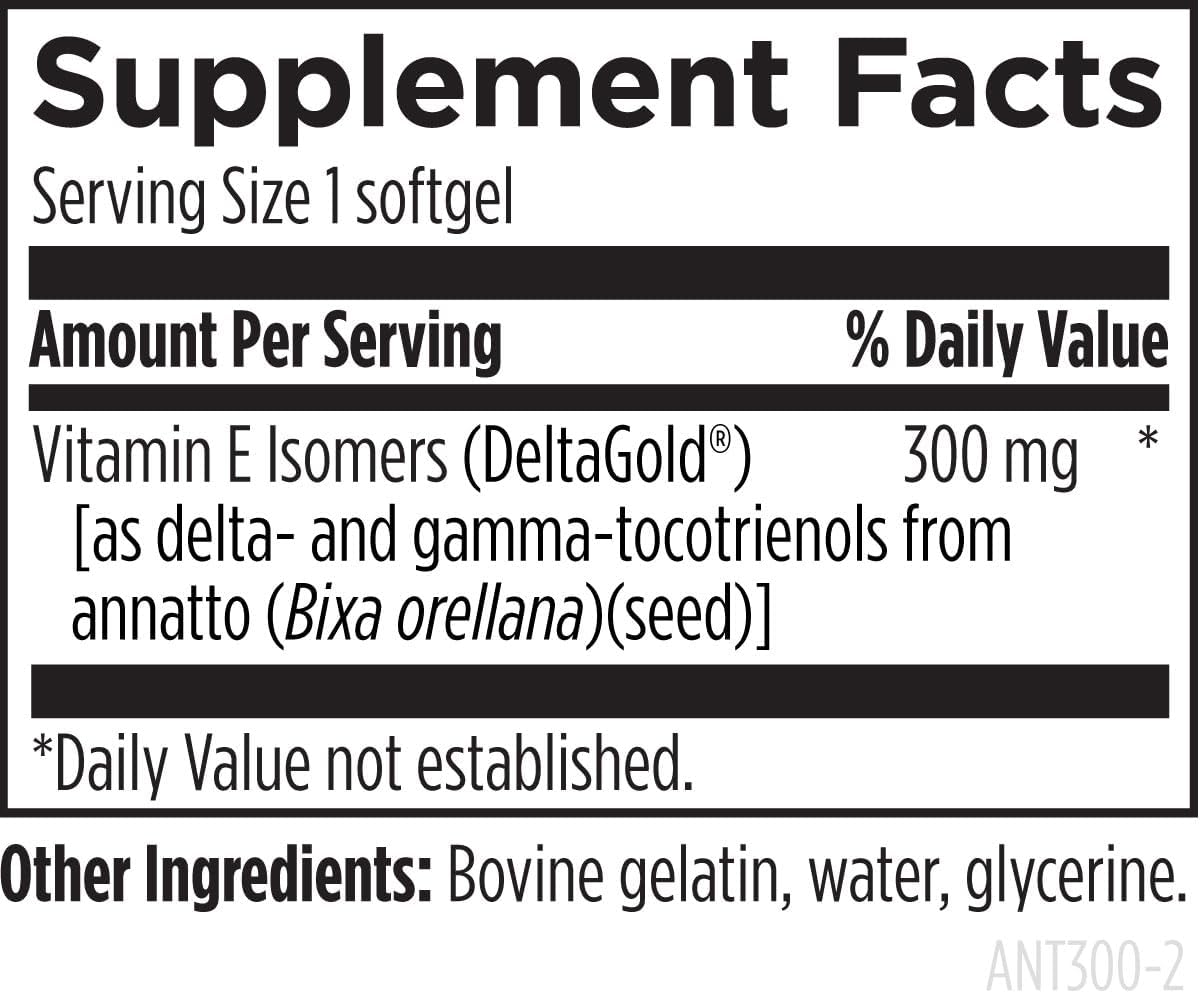 Designs for Health Annatto-E 300 mg Tocotrienols - DeltaGold Vitamin E Complex Supplement with Delta + Gamma Tocotrienols - Cardiovascular, Healthy Ageing + Antioxidant Support - Non-GMO (30 Softgels) - görsel 5