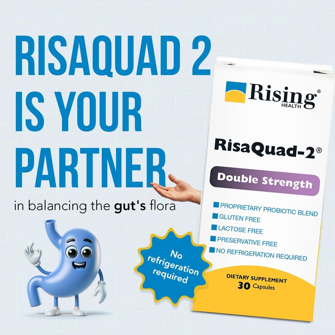 Rising Health RisaQuad-2 Double Strength Probiotic Capsules – 16 Billion CFU+, 30 Capsules - görsel 4