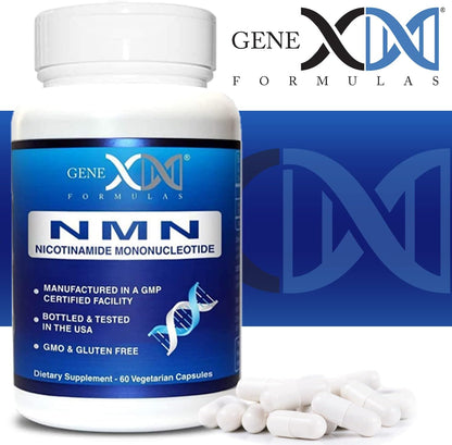 Genex Formulae NMN 250mg - Stabilised Form (60 Capsules), 99% Pure Supplement for NAD+ Support