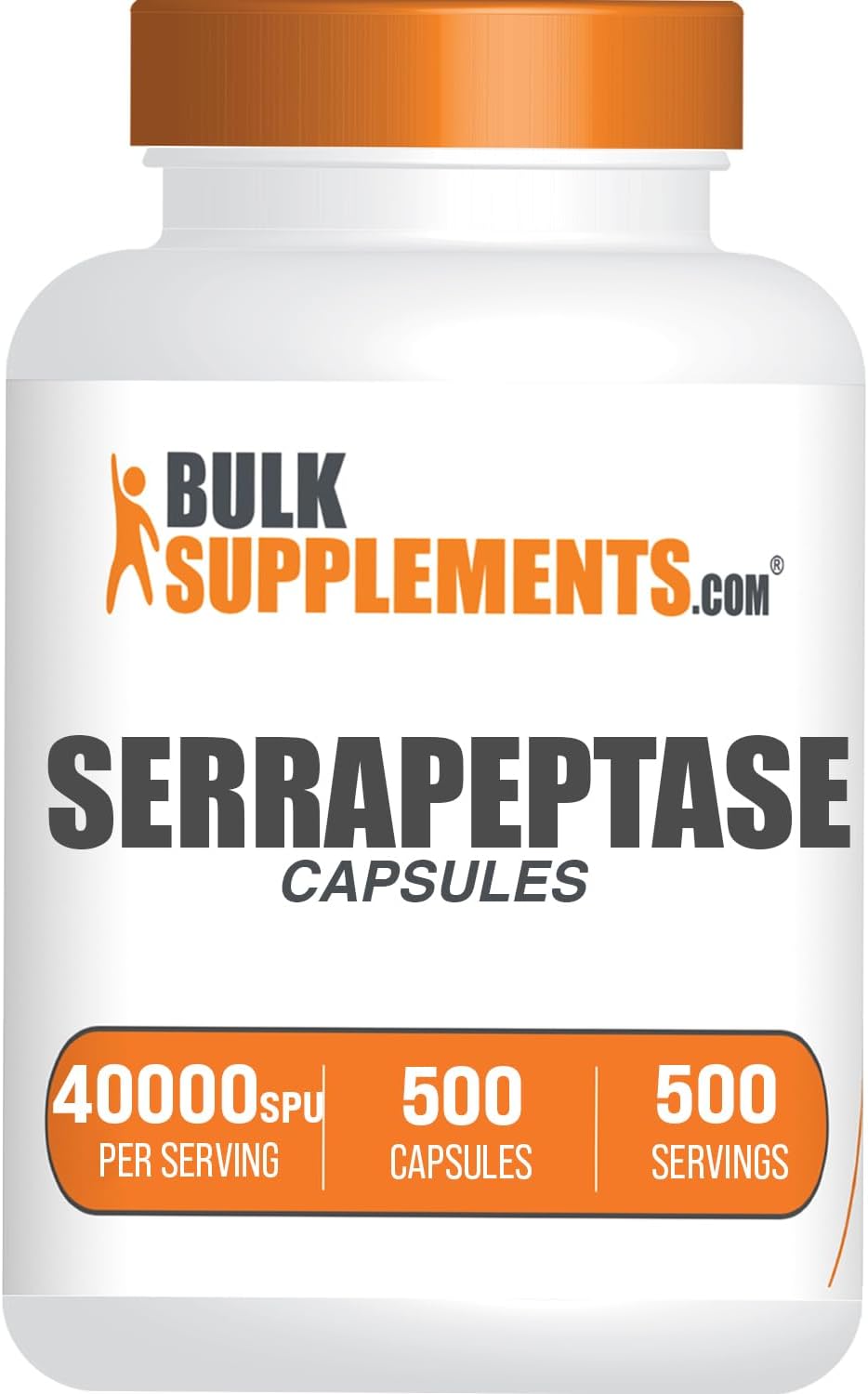 BulkSupplements Serrapeptase 40,000 SPU Capsules - 500 Count - görsel 1