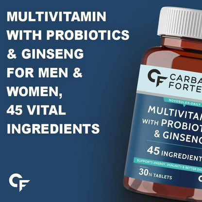 Generic Multivitamin Tablets for Men and Women with Probiotics - 30 Veg Tablets