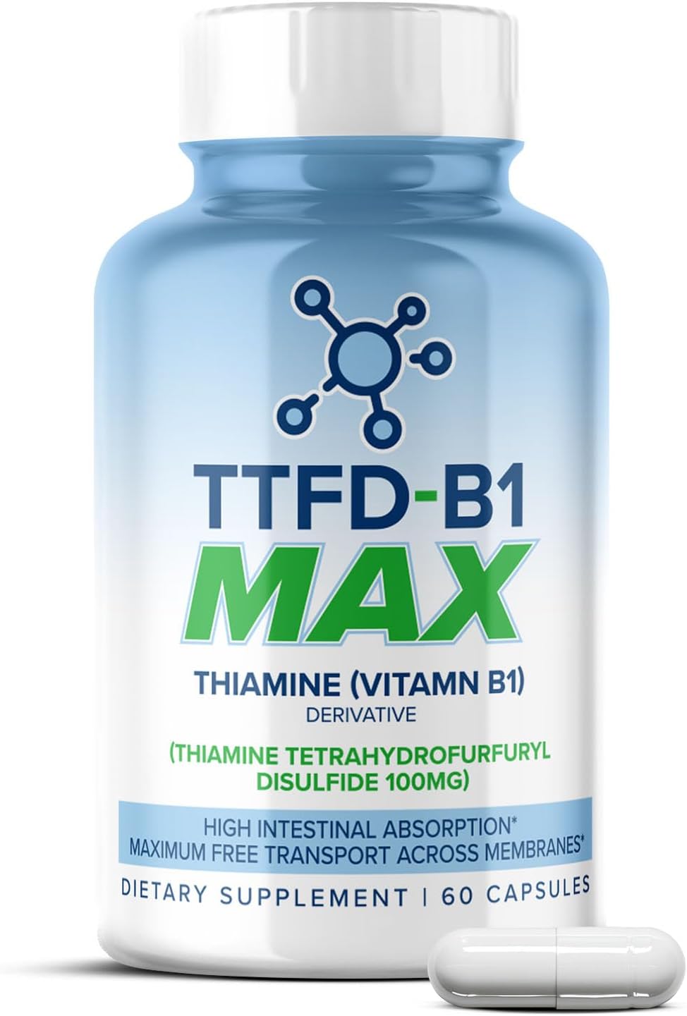 MAXLIFE NATURALS TTFD Thiamine B1 Food Supplement – 60 Capsules - görsel 1