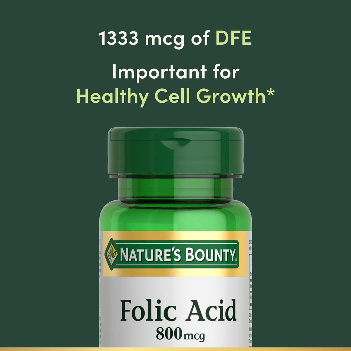 Nature's Bounty Folic Acid 800 mcg, 250 Tablets - görsel 3