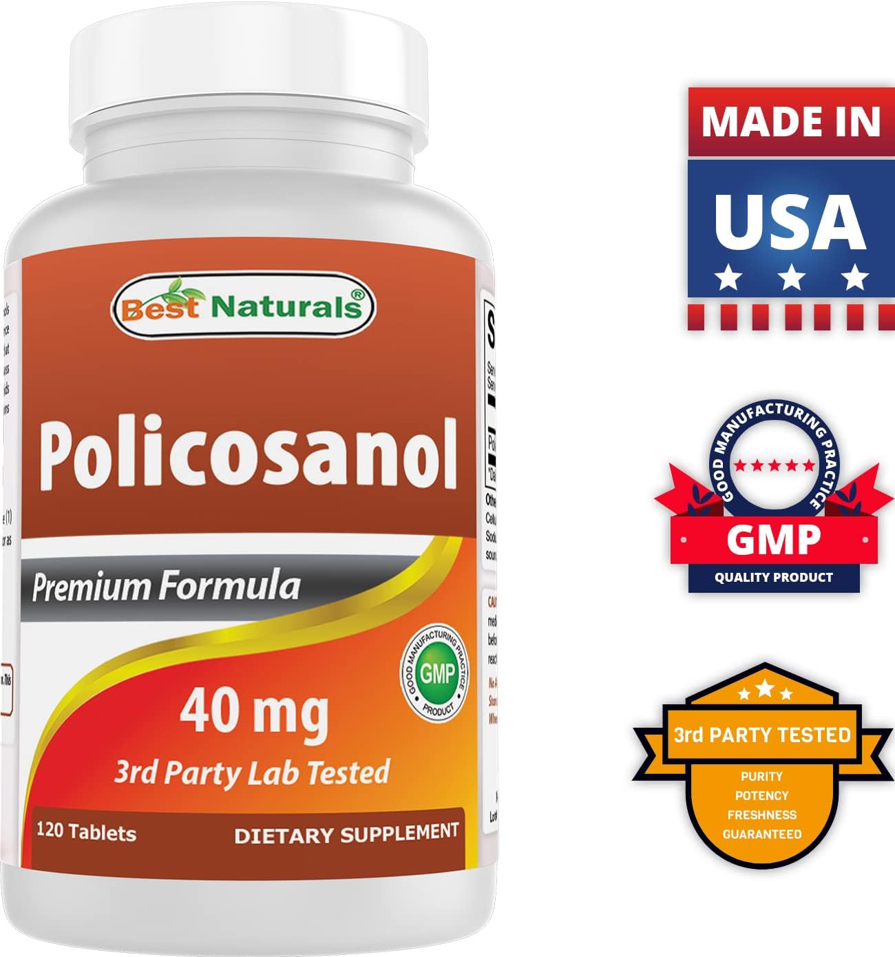 Best Naturals Policosanol 40mg, 120 Tablets - Supports Cardiovascular Health - görsel 8