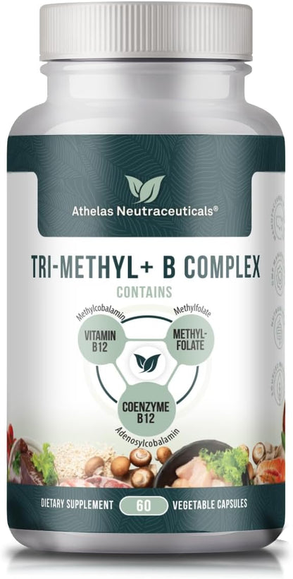 Tri-Methyl+ B Complex - Methylated B Vitamins with Active B12 (Methylcobalamin and Adenosylcobalamin) and Methylfolate