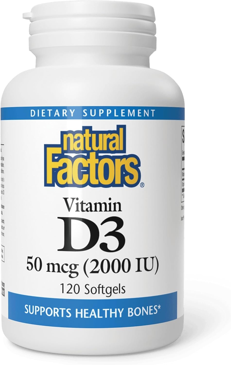 Natural Factors Vitamin D3 2000 IU (50 mcg) - 120 Softgels - görsel 1