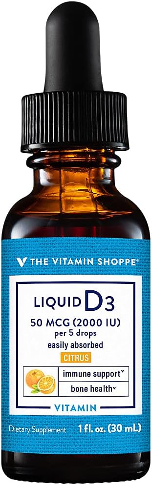The Vitamin Shoppe Vitamin D3 Liquid 2000 IU Drops - görsel 1