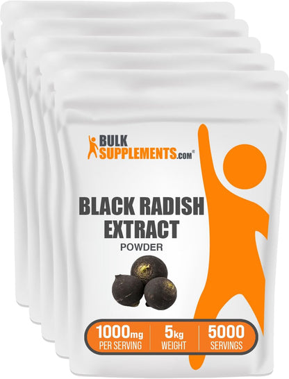 BulkSupplements Black Radish Extract Powder - Spanish Black Radish Supplement, Herbal Supplement - Vegan & Gluten-free, 1g per Serving, 1kg (Pack of 1)