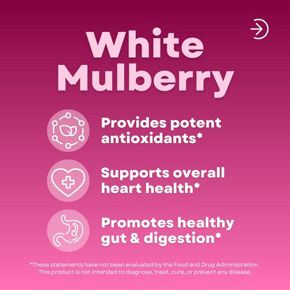 Vitapia White Mulberry Leaf Extract 1000mg – 12:1 Concentrated Food Supplement – 180 Vegan Capsules