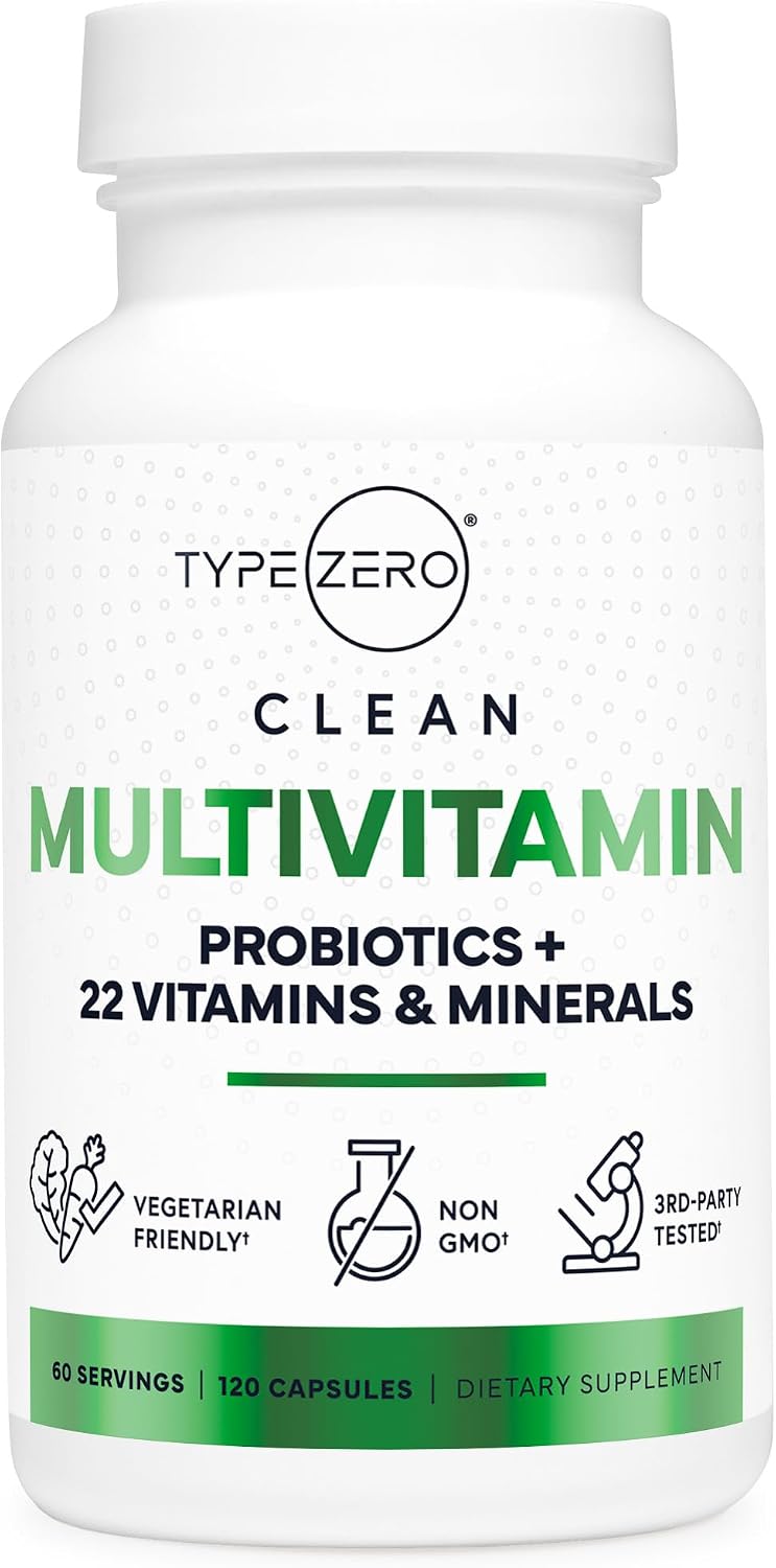 Type Zero Multivitamin Capsules (120 Capsules) (1300 mg) - with Probiotics + 22 Vitamins and Minerals, GM-Free - görsel 1