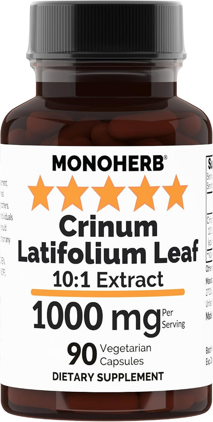 Crinum Latifolium Leaf 10:1 Extract – 1000 mg per Serving – Serving Size: 2 Capsules – 45 Servings per Bottle