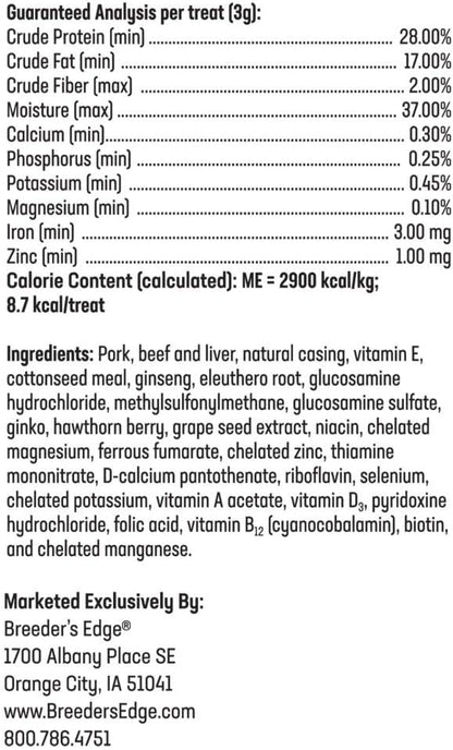 Breeder's Edge Oxy Stud Meat Chews for Male Dogs and Cats – with Essential Vitamins, Minerals, and Natural Herbs for Reproductive Health, 30 chews