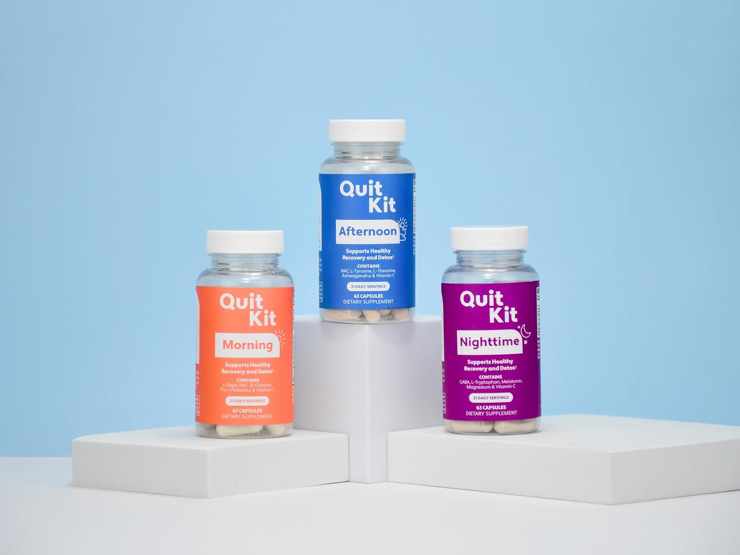 Quit Kit Detox & Withdrawal Support System - 21-Day Recovery Supplement with Magnesium Glycinate, GABA & L-Theanine - görsel 2