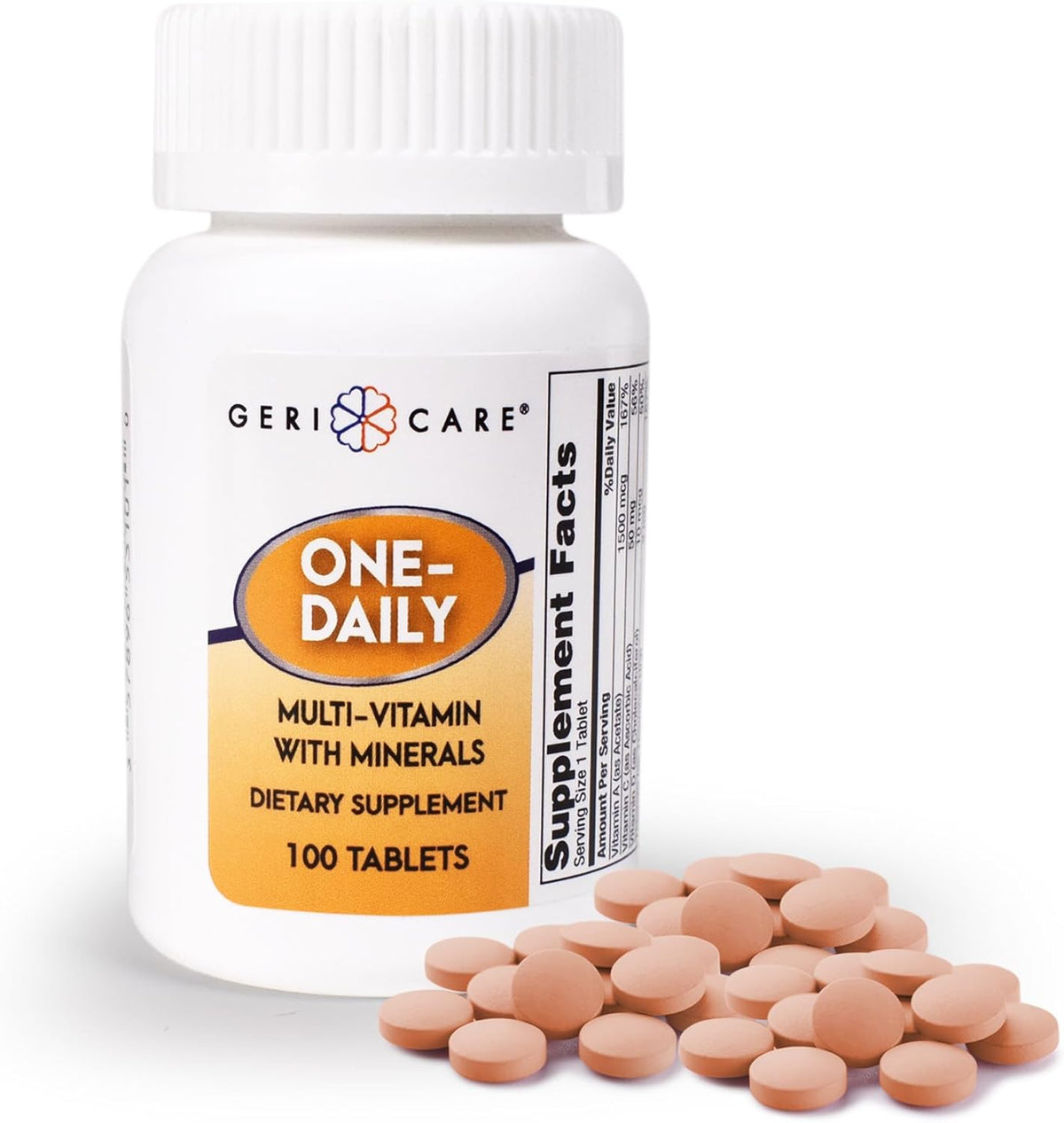 GeriCare One-Daily Multivitamins with Minerals for Men & Women (100 Tablets) - görsel 1