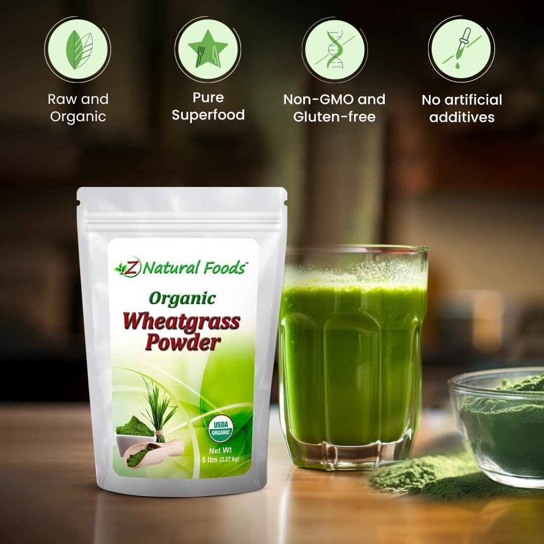 Organic Wheatgrass Powder - 2.27 kg (5 lb) Bulk - Raw Superfood - görsel 5
