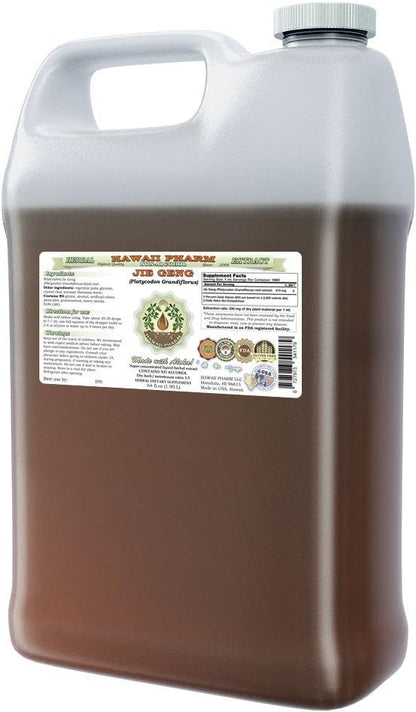 Jie Geng Alcohol-Free Liquid Extract - Platycodon Root Glycerite by Hawaii Pharm (4 x 118 ml)