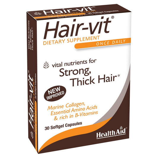 HealthAid Hair-VIT - Vital Nutrients for Strong, Thick, and Shiny Hair (30 Capsules)