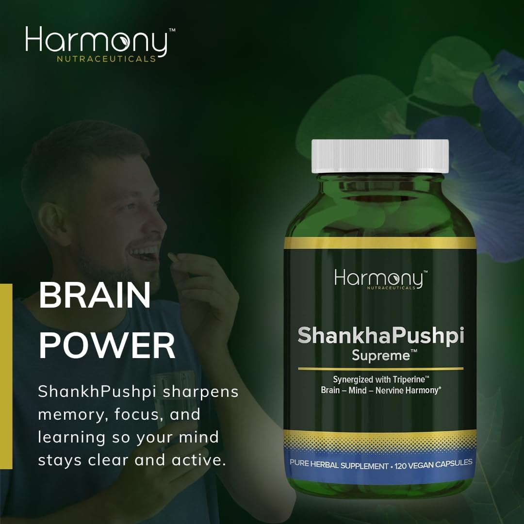 ShankhPushpi Supreme – Ayurvedic Brain and Mind Support – 120 Vegan Capsules - görsel 9