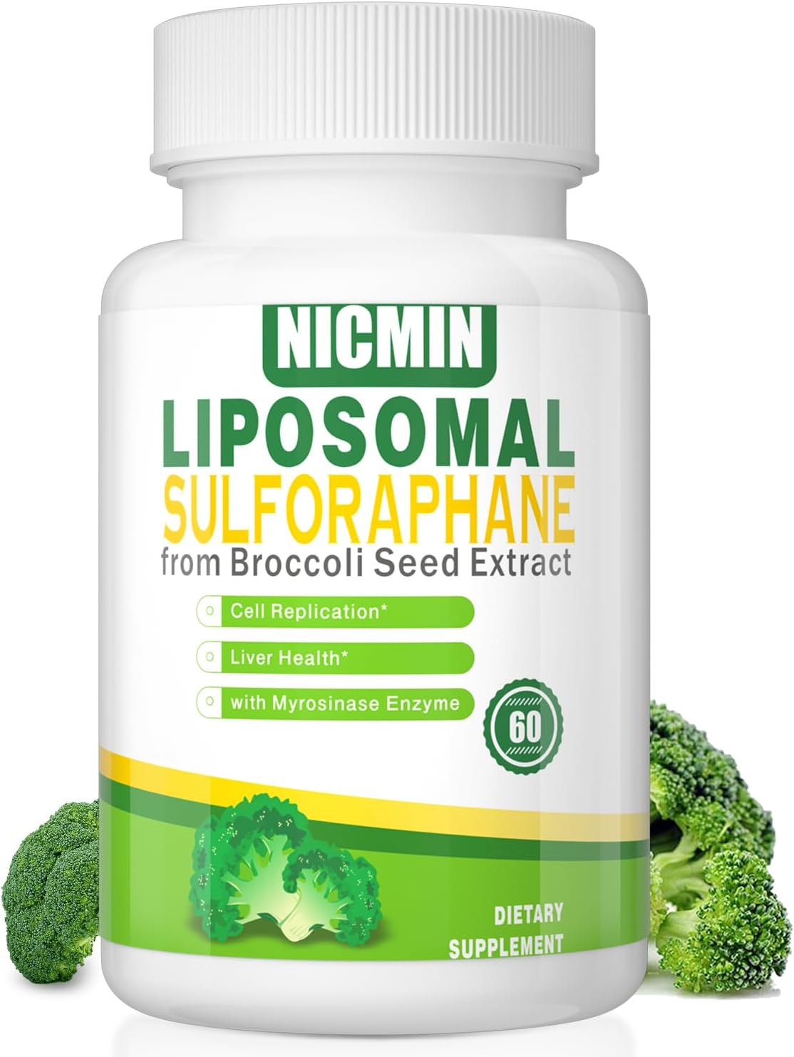 550mg Liposomal Sulforaphane from Broccoli Sprouts + Broccoli Seed with 250mg Glucoraphanin - 60 Capsules - görsel 1