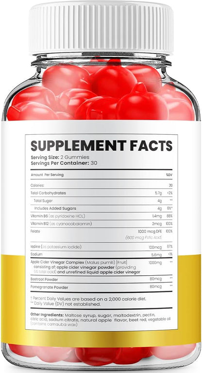 Speedy Keto ACV Gummies – Advanced Formula with Apple Cider Vinegar, Vitamin B12, Beetroot & Pomegranate – 120 Gummies (2-Pack)