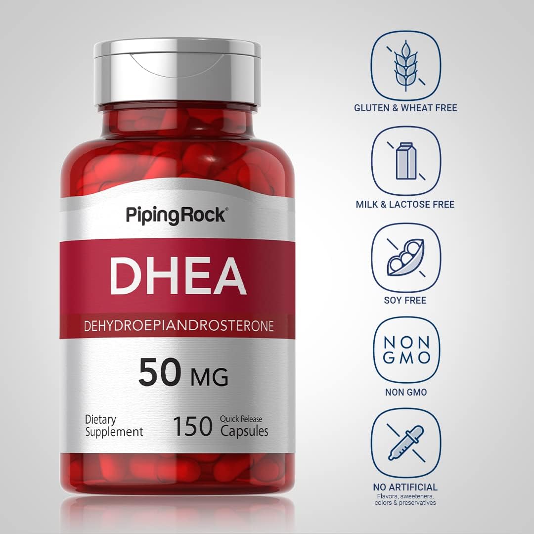 Piping Rock DHEA 50 mg - 150 Quick-Release Capsules - görsel 3