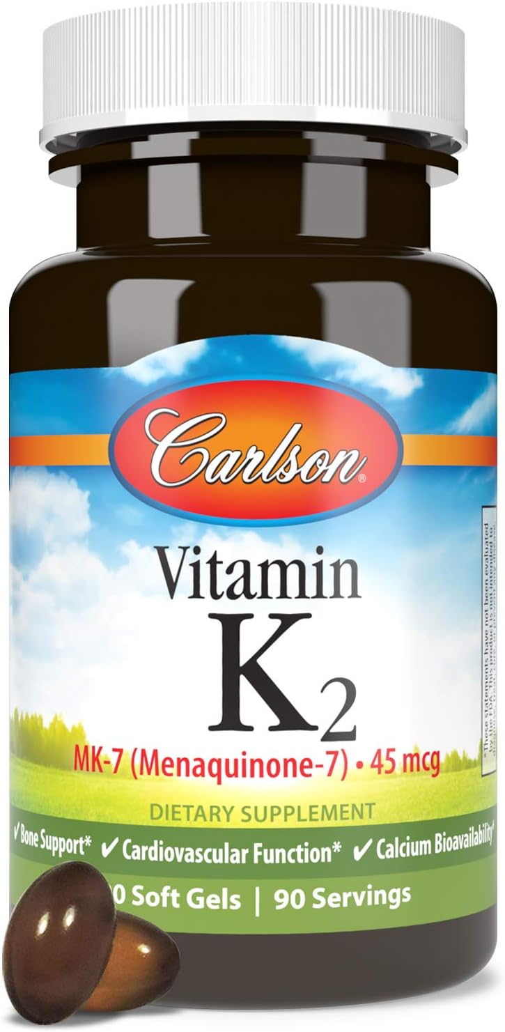 Carlson Labs Vitamin K2-7 45 µg Food Supplement Softgels, 90 Count - görsel 5