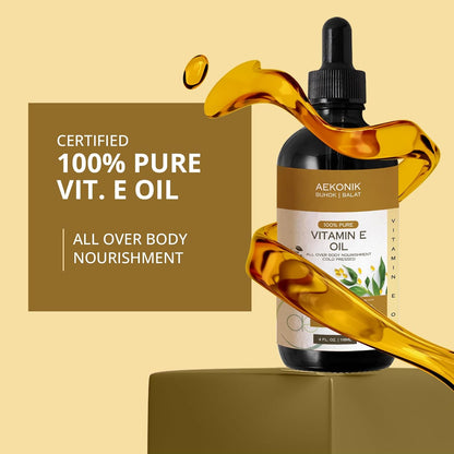 AEKONIK Organic Vitamin E Oil - Pure & Natural for Skin and Hair Care, 118 ml