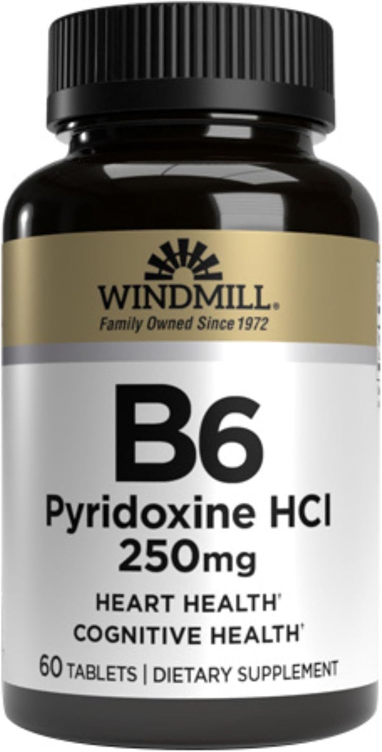 Windmill Vitamin B-6 250 mg Tablets, 60 Count - görsel 1