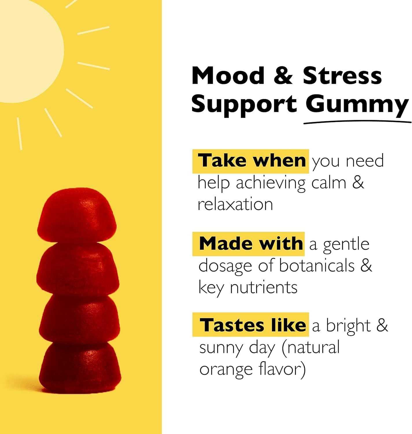 RESCUE Bach Plus Mood & Stress Support Gummies – Daytime Dietary Supplement with Passionflower, GABA, Saffron & Vitamin D, Natural Orange Flavour, Vegan & Gluten-Free (3 Pack, 180 Gummies) - görsel 2