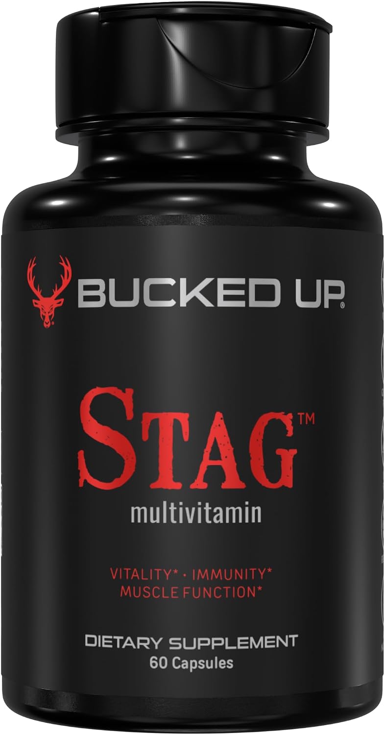 Bucked Up Stag Multivitamin for Men - Full Spectrum - Vitality, Immunity & Muscle Support (60 Capsules) - görsel 3
