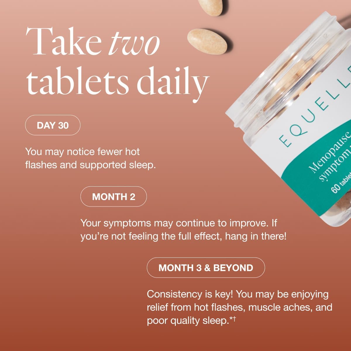 EQUELLE Multi-Symptom Perimenopause & Menopause Relief – Hormone-Free, Plant-Based S-Equol – 60 Tablets (1 Month Supply) - görsel 4
