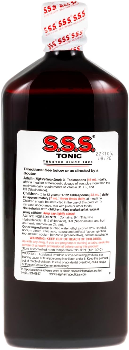 S.S.S. Tonic – High Potency Liquid Iron Supplement with B1, B2, B3 Vitamins - görsel 2