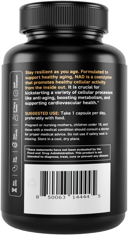 Vital Vitamins NAD+ Supplement - 500mg Liposomal NAD+ for Cellular Energy & Healthy Ageing - 30-Day Supply