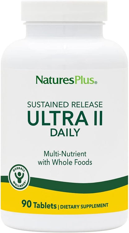 NaturesPlus Ultra II Daily - 90 Tablets - Multivitamin with Whole Foods - Slow Release