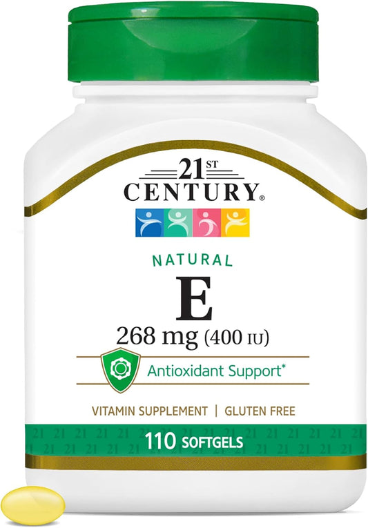 21st Century Vitamin E 400 IU Softgels, 110 Capsules