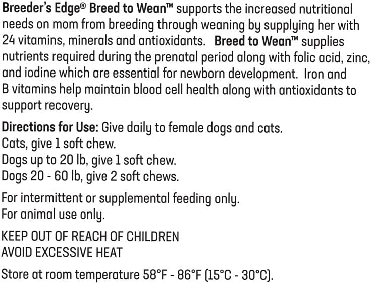 Breeder's Edge Breed to Wean, Prenatal and Postnatal Multivitamin for Dogs and Cats, 400 Count - görsel 8