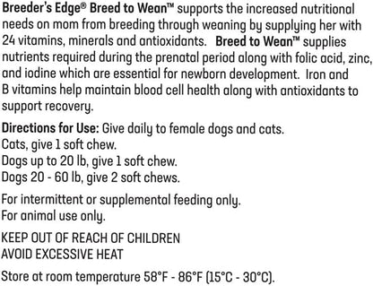 Breeder's Edge Breed to Wean, Prenatal and Postnatal Multivitamin for Dogs and Cats, 400 Count