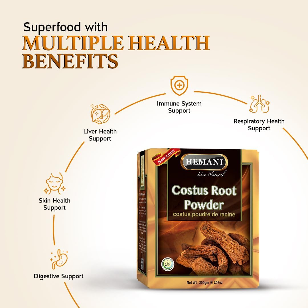 Hemani Costus Root Powder 200g - Qust Al-Hindi Prophetic Medicine Herb - görsel 2
