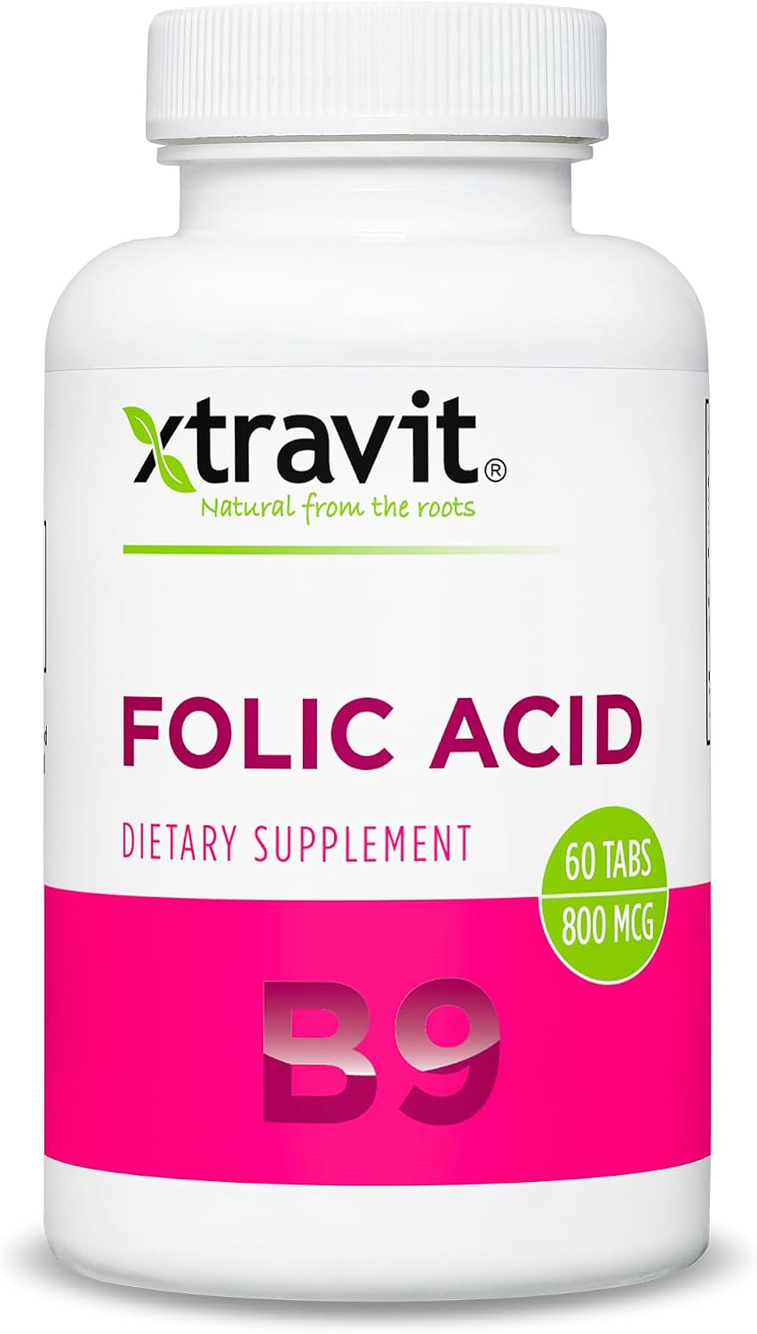 Xtravit Folic Acid Food Supplement – 800 mcg, 60 Tablets - görsel 1