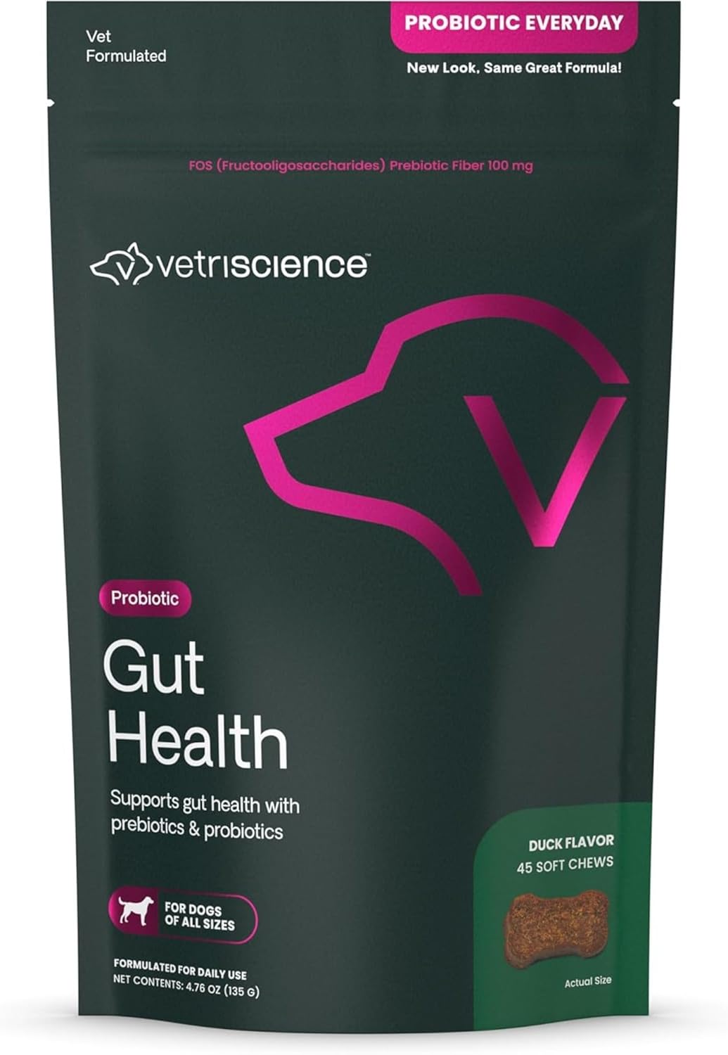 VetriScience Gut Health Chews, Probiotic Digestive Supplement for Dogs, Duck, 120 Chews - görsel 8