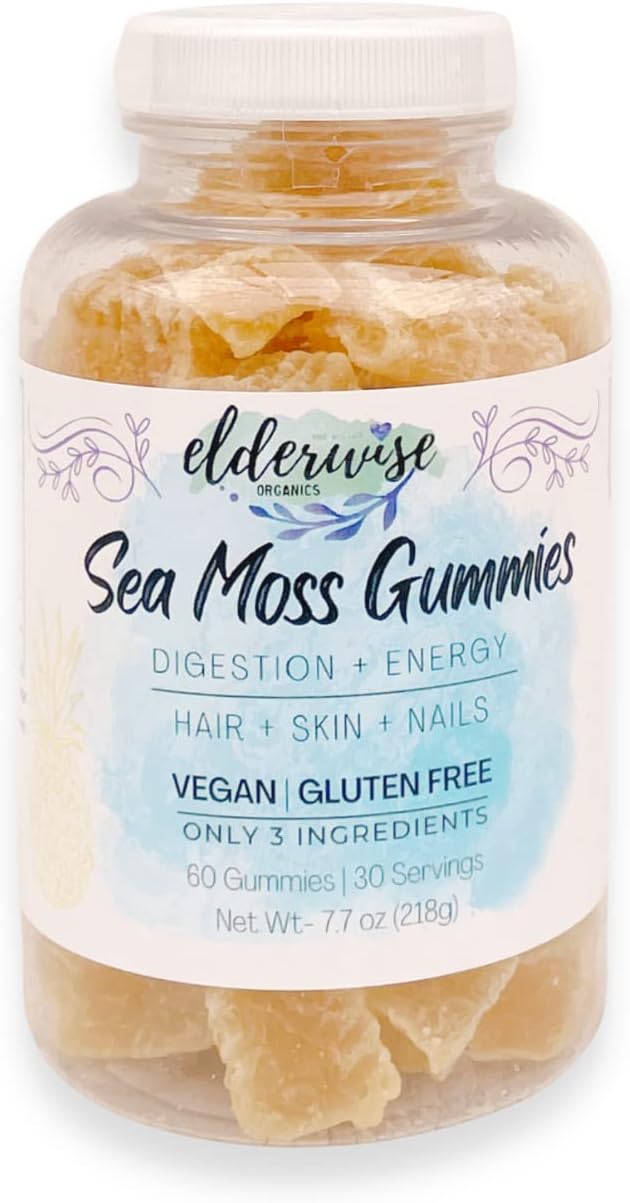 Elderwise Organics Sea Moss Gummies | 3 Ingredients, Vegan, Gluten-Free - görsel 1