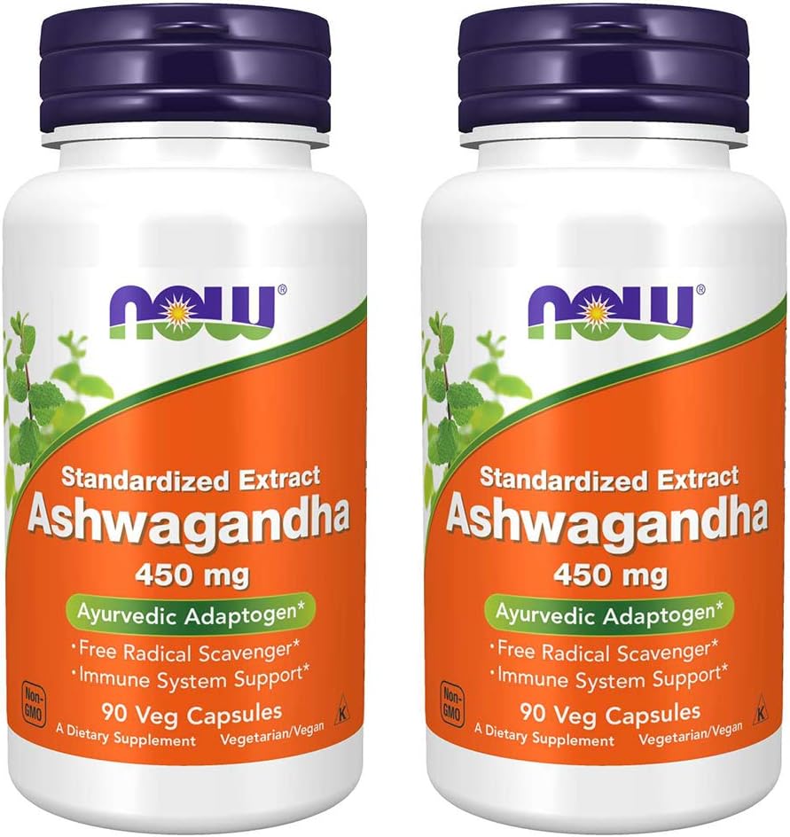 NOW Foods Ashwagandha Extract 450mg, 90 Veg Capsules (Pack of 2) - görsel 1