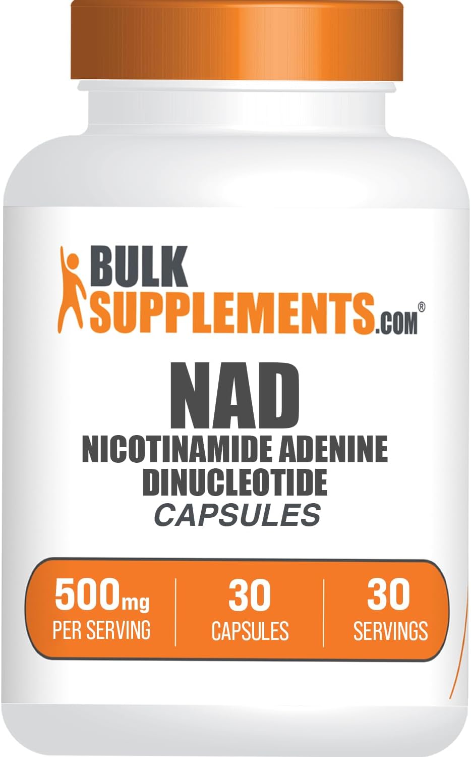 BulkSupplements.com NAD Capsules – Nicotinamide Adenine Dinucleotide 500 mg, 30 Capsules - görsel 1