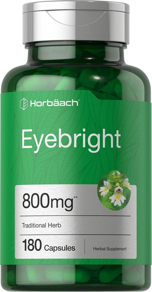 Horbäach Eyebright Herbal Supplement - 180 Capsules, Non-GMO, Gluten-free