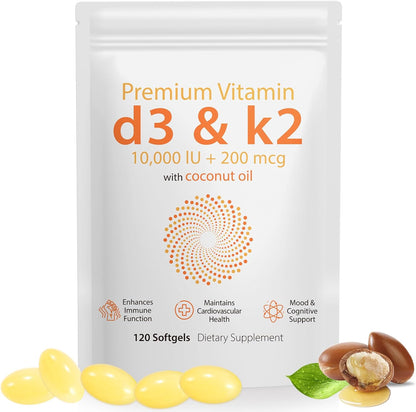 Nyloriaine Vitamin D3 K2 120 Soft gel capsule Capsules with Coconut Oil