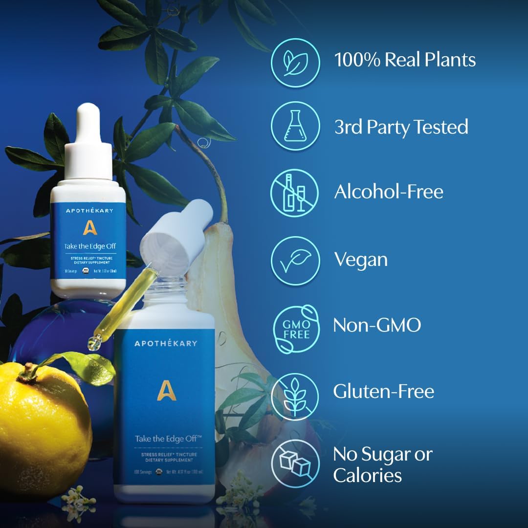 Apothékary Take The Edge Off - Herbal Liquid Drops for Stress Relief, 30 ml - görsel 5