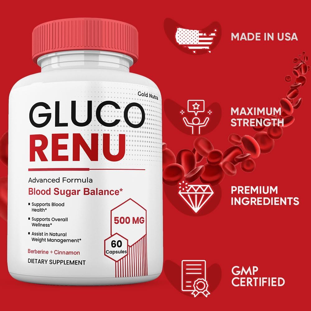 GlucoRenu Capsules, Maximum Strength All Natural Food Supplement, 60 Capsules (Pack of 3) - görsel 3