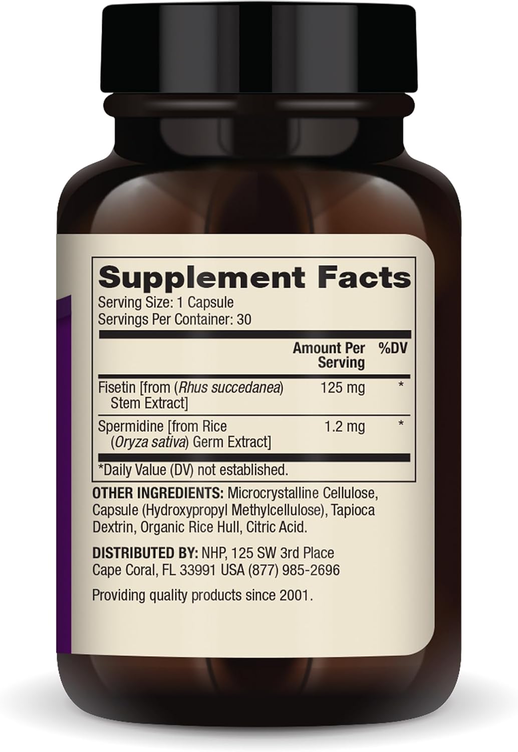 Dr. Mercola Fisetin and Spermidine, 30 Capsules, 125 mg Fisetin, Non-GM, Gluten-free, Soya-Free – Image 2